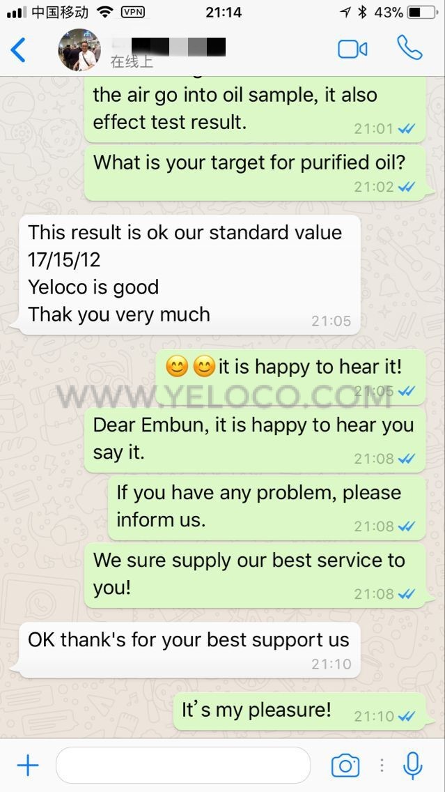 YELOCO Hydraulic Oil Filtration - Customer Feedback