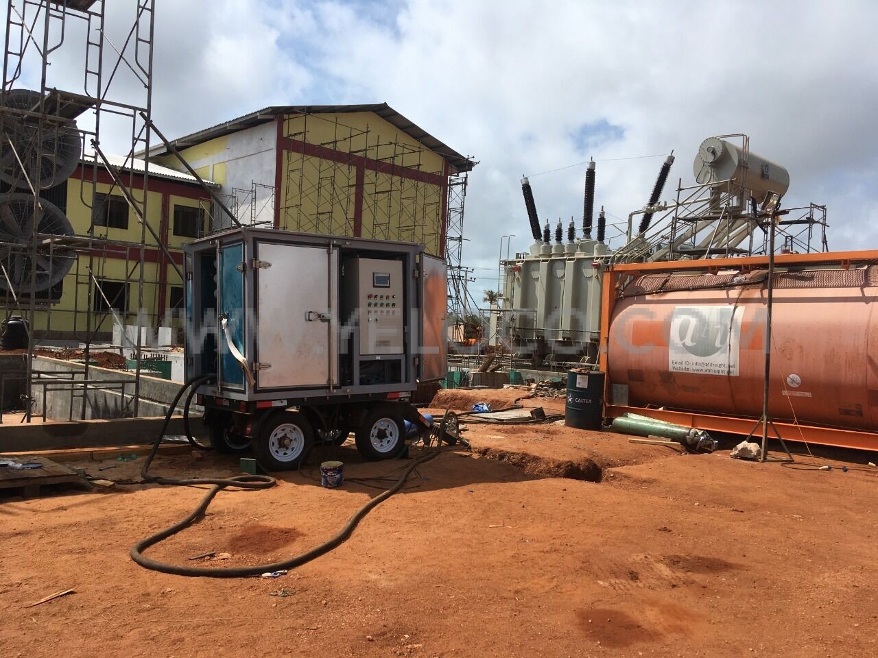 YELOCO Transformer Oil Filtration machine onsite working