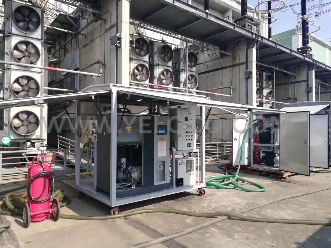 YELOCO Transformer Oil Filtration machine onsite working