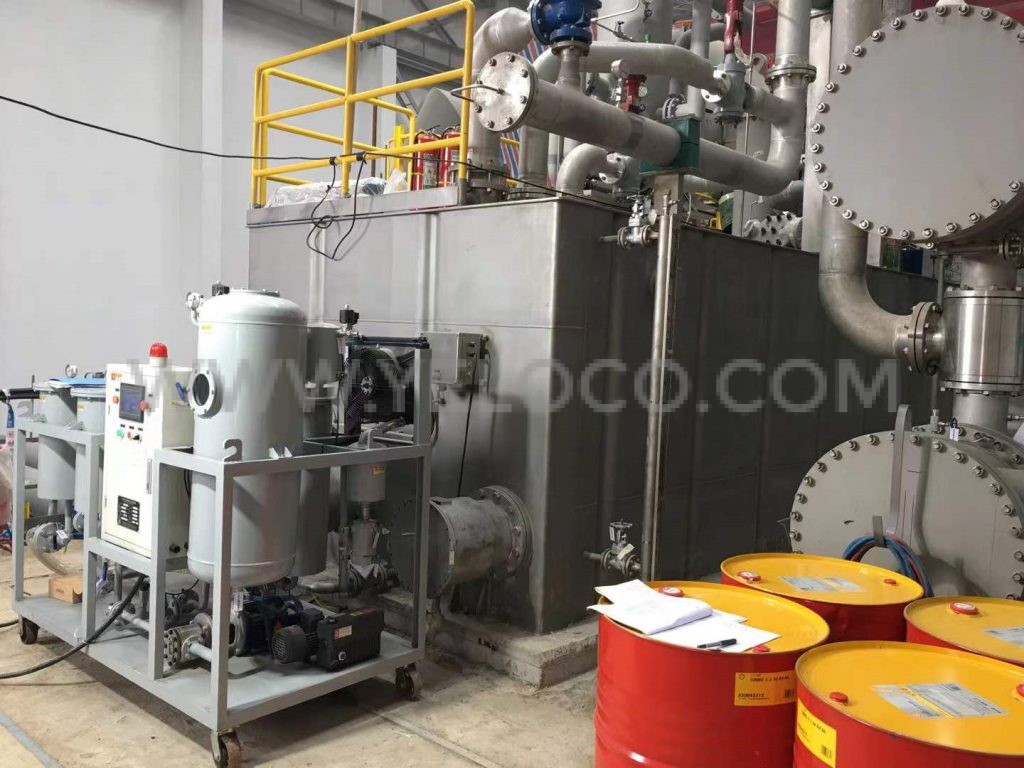 YELOCO Hydraulic Oil Filtration machine onsite working